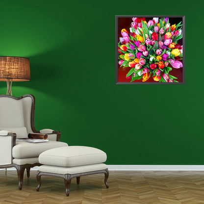 Tulip Bouquet - Full Round Drill Diamond Painting 30*30CM