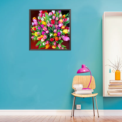 Tulip Bouquet - Full Round Drill Diamond Painting 30*30CM