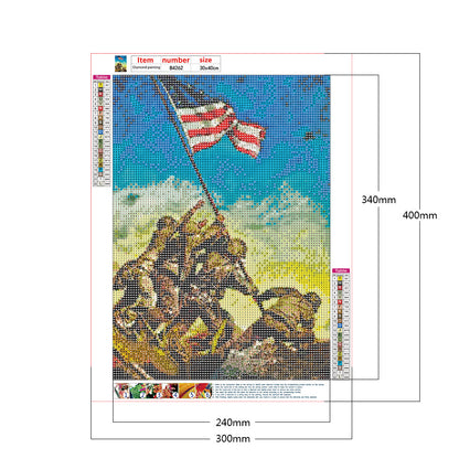 Independence Day Flag Soldier - Full Round Drill Diamond Painting 30*40CM