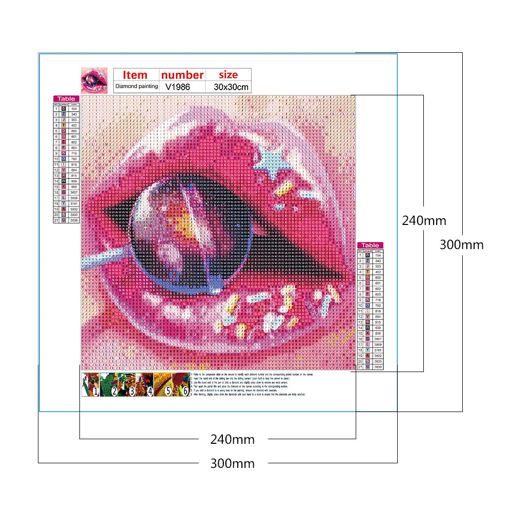 Lip Art - Full Round Drill Diamond Painting 30*30CM