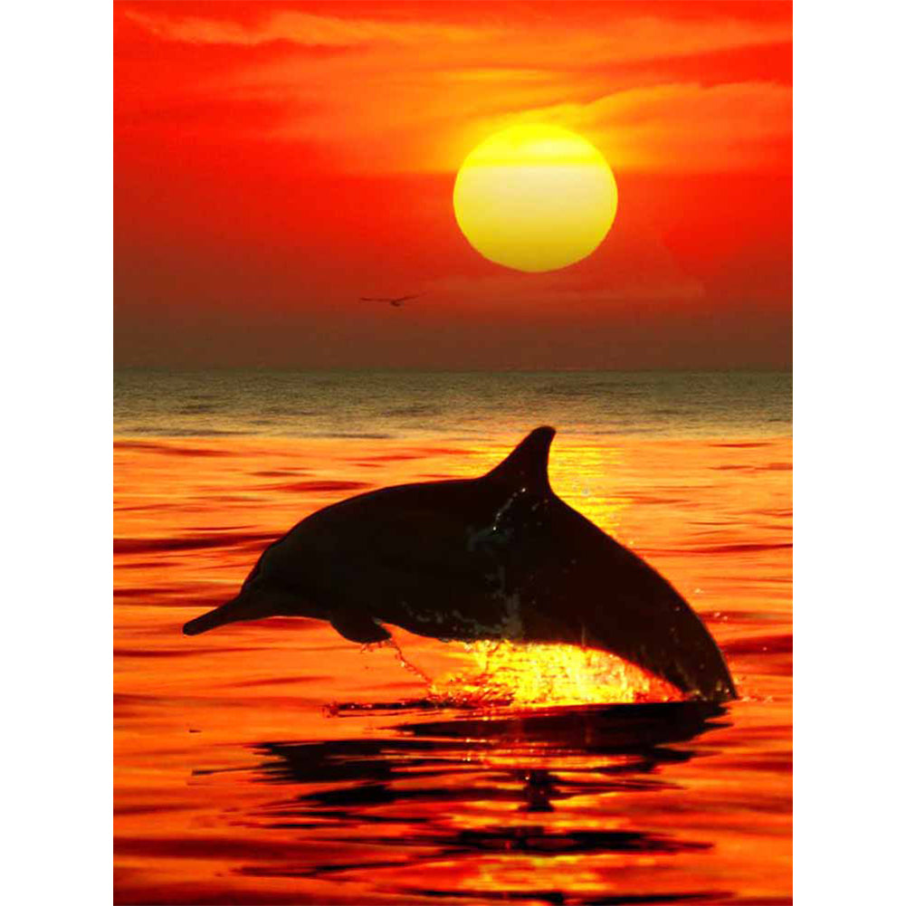 Dolphin - Full Round Drill Diamond Painting 30*40CM