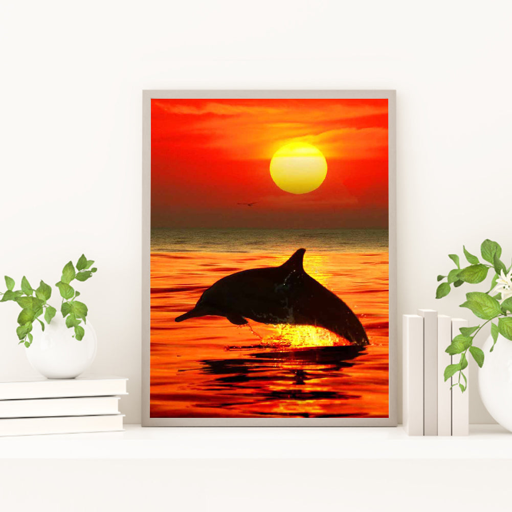Dolphin - Full Round Drill Diamond Painting 30*40CM
