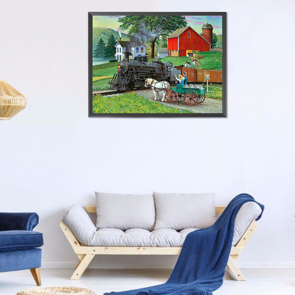Manor Farm - Full Round Drill Diamond Painting 40*30CM