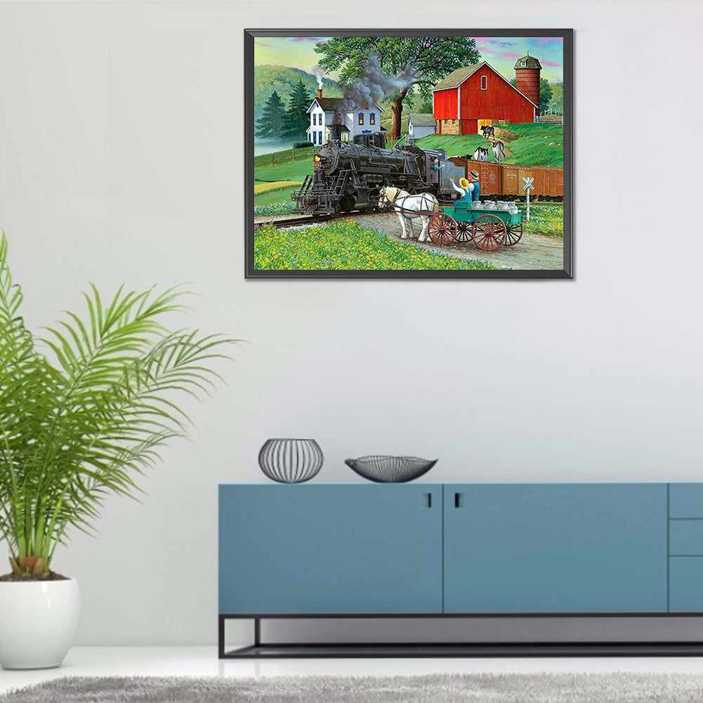 Manor Farm - Full Round Drill Diamond Painting 40*30CM