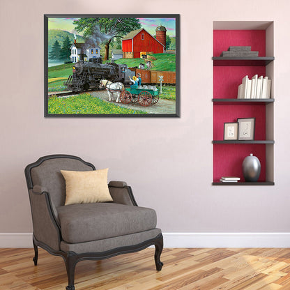 Manor Farm - Full Round Drill Diamond Painting 40*30CM