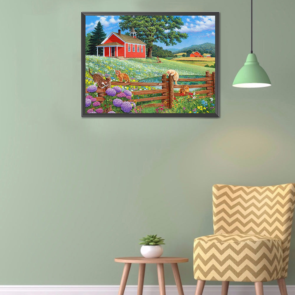 Manor Farm - Full Round Drill Diamond Painting 40*30CM