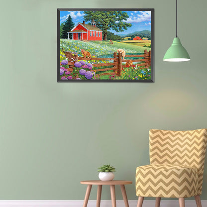 Manor Farm - Full Round Drill Diamond Painting 40*30CM
