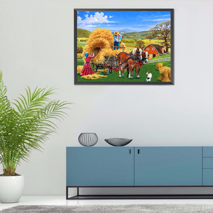 Manor Farm - Full Round Drill Diamond Painting 40*30CM