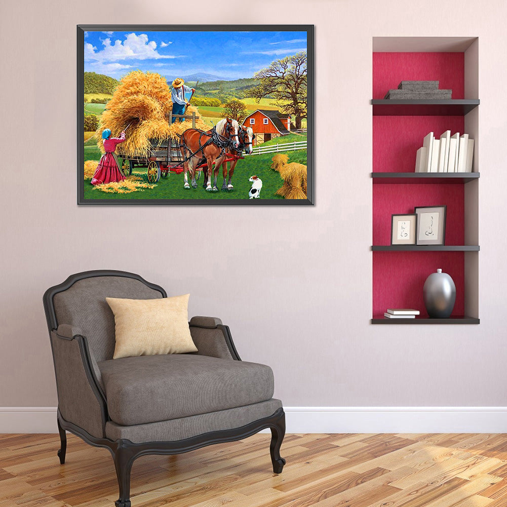 Manor Farm - Full Round Drill Diamond Painting 40*30CM