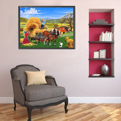 Manor Farm - Full Round Drill Diamond Painting 40*30CM