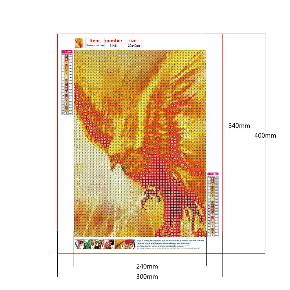 Phoenix - Full Round Drill Diamond Painting 30*40CM