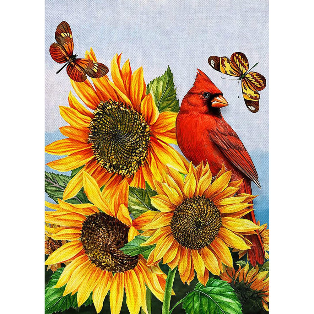 Sunflower Bird - Full Round Drill Diamond Painting 30*40CM