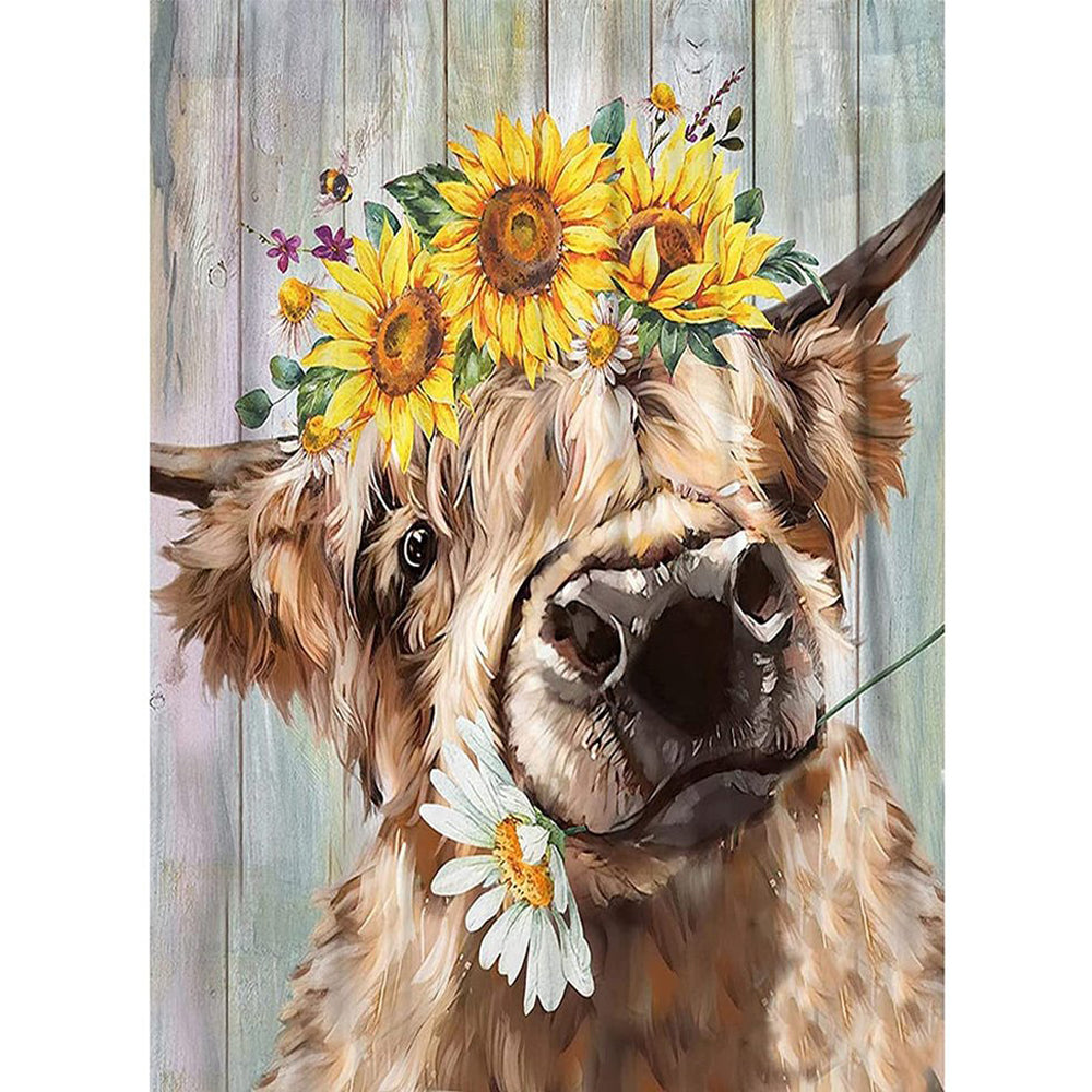 Sunflower Cow - Full Round Drill Diamond Painting 30*40CM