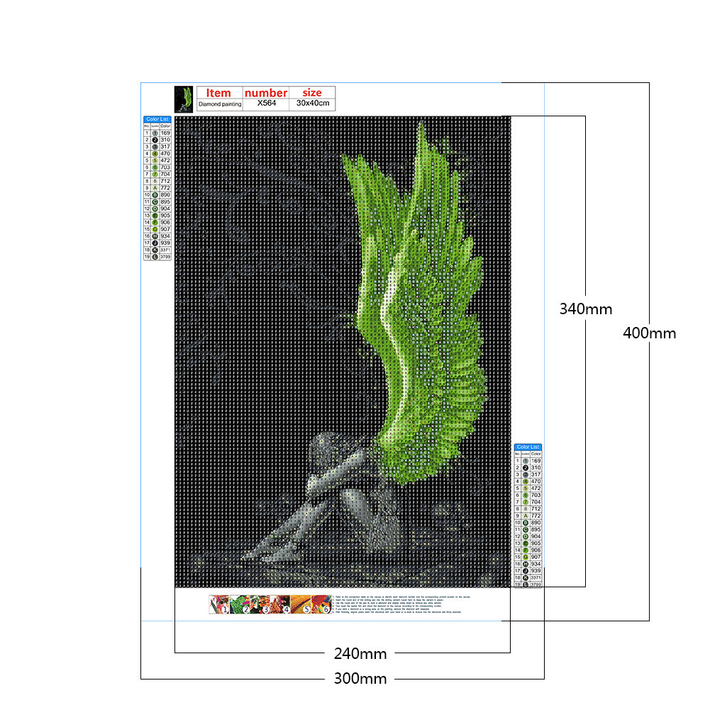Winged Angel - Full Round Drill Diamond Painting 30*40CM