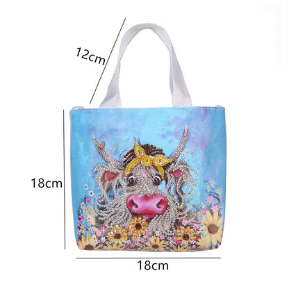 5D Diamond Painting Handbag DIY Canvas Shopping Storage Bag Foldable Tote