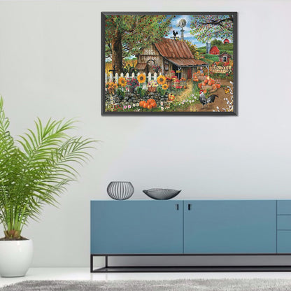 Rural House - Full Round Drill Diamond Painting 40*30CM
