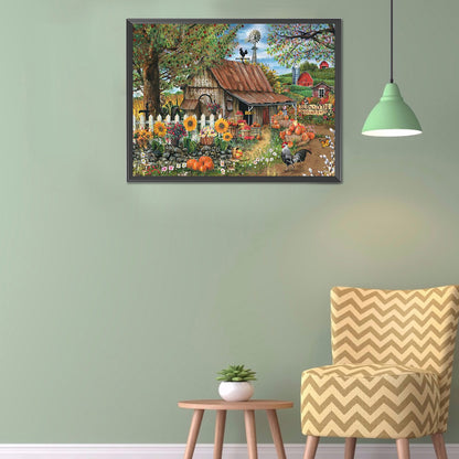 Rural House - Full Round Drill Diamond Painting 40*30CM