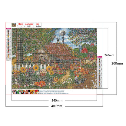 Rural House - Full Round Drill Diamond Painting 40*30CM