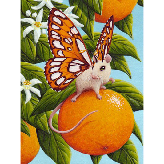 Butterfly Mouse - Full Round Drill Diamond Painting 30*40CM