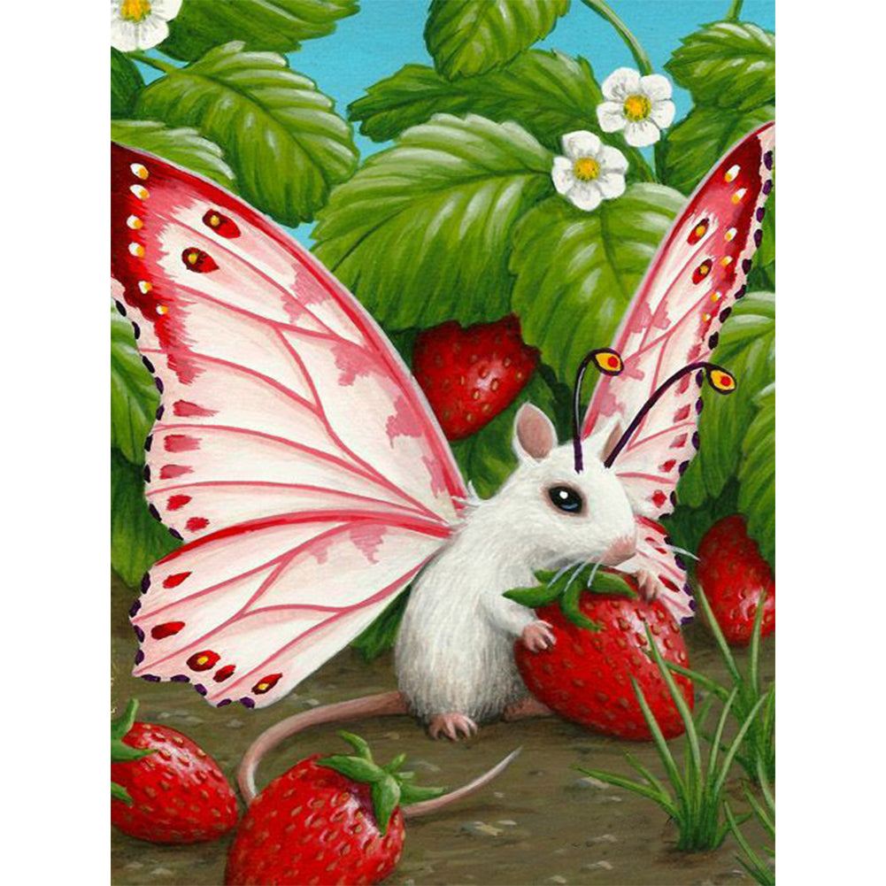 Butterfly Mouse - Full Round Drill Diamond Painting 30*40CM