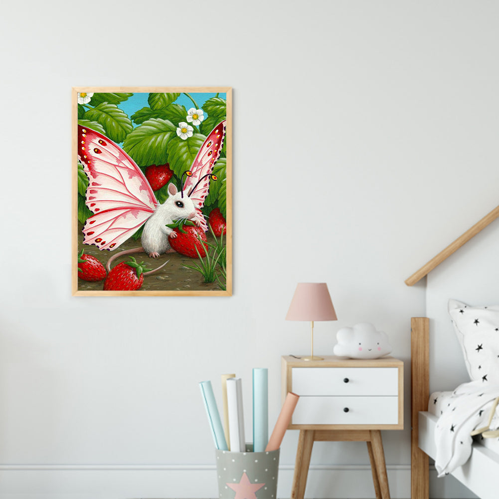 Butterfly Mouse - Full Round Drill Diamond Painting 30*40CM