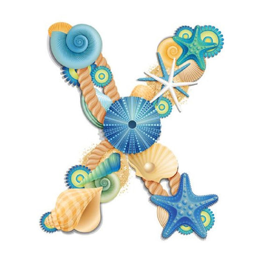 Starfish Letter X - Full Round Drill Diamond Painting 30*30CM