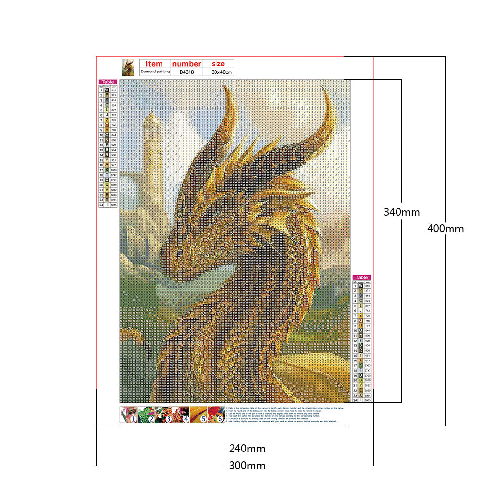 Dragon - Full Round Drill Diamond Painting 30*40CM