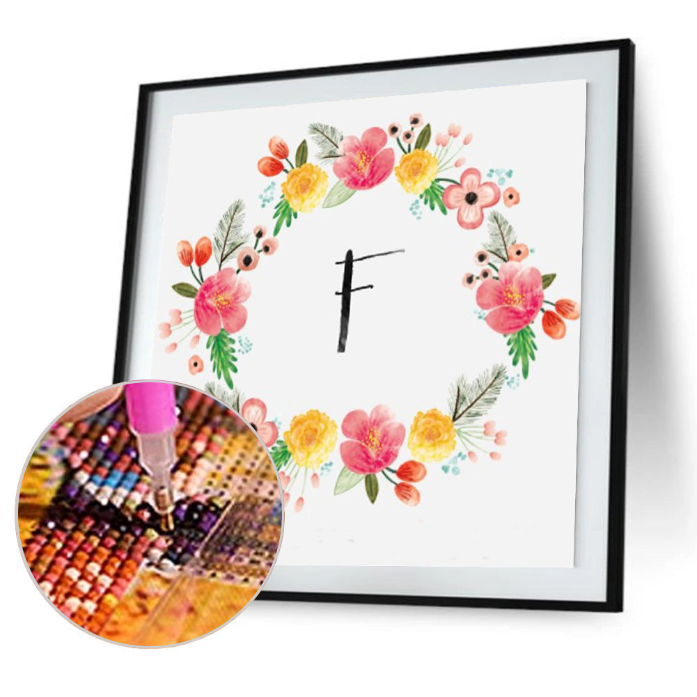 Letter F - Full Round Drill Diamond Painting 30*30CM