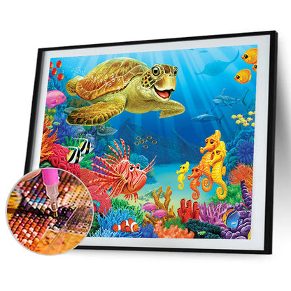 Sea ??Turtle - Full Round Drill Diamond Painting 40*30CM