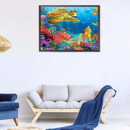 Sea ??Turtle - Full Round Drill Diamond Painting 40*30CM