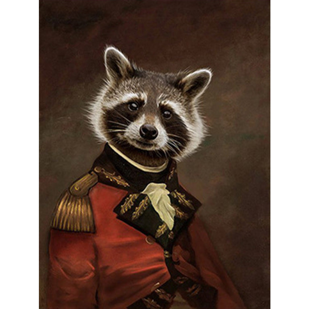 Gentleman Raccoon - Full Round Drill Diamond Painting 30*40CM