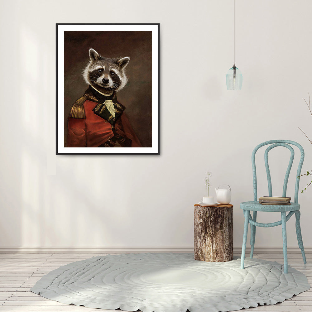 Gentleman Raccoon - Full Round Drill Diamond Painting 30*40CM