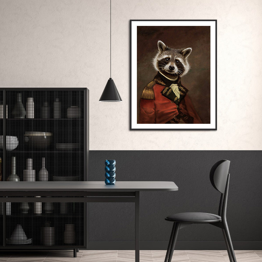 Gentleman Raccoon - Full Round Drill Diamond Painting 30*40CM