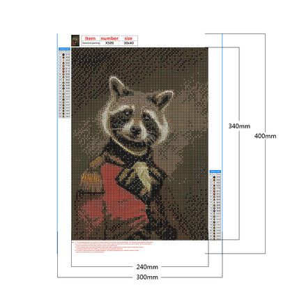 Gentleman Raccoon - Full Round Drill Diamond Painting 30*40CM