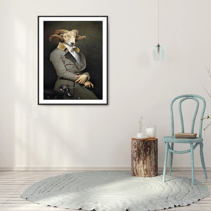 Gentleman Sheep - Full Round Drill Diamond Painting 30*40CM