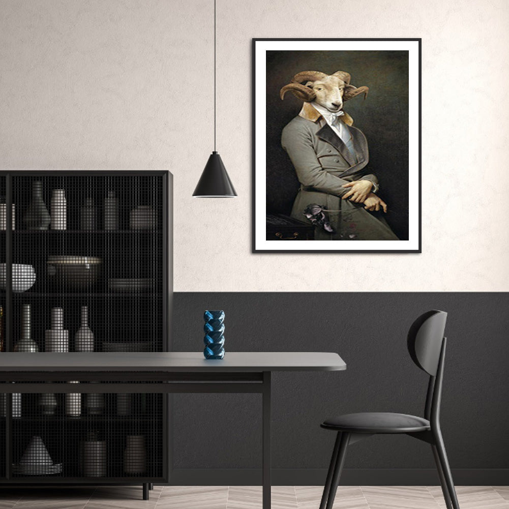 Gentleman Sheep - Full Round Drill Diamond Painting 30*40CM