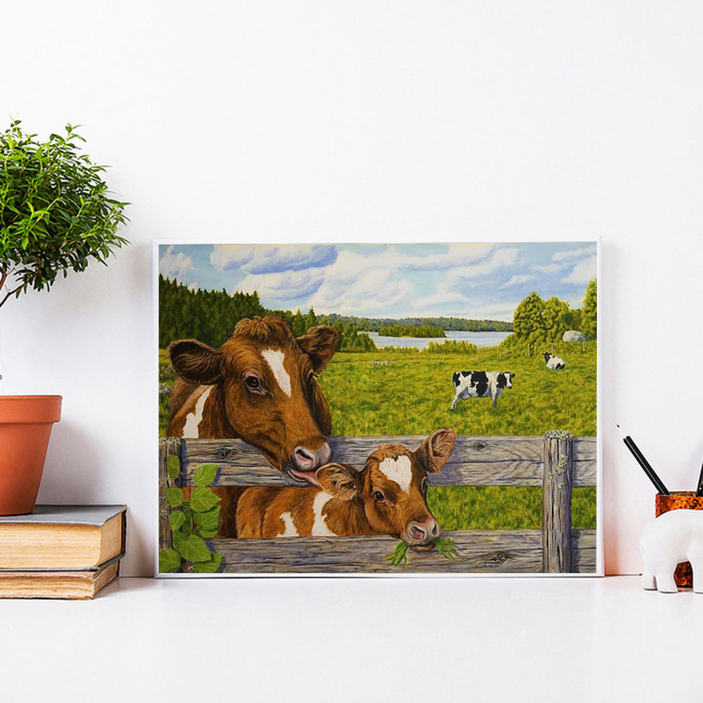 Cattle - Full Round Drill Diamond Painting 40*30CM