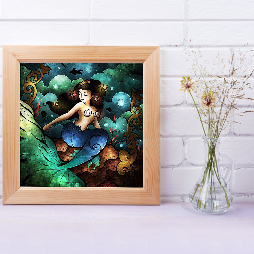 Mermaid - Full Round Drill Diamond Painting 30*30CM