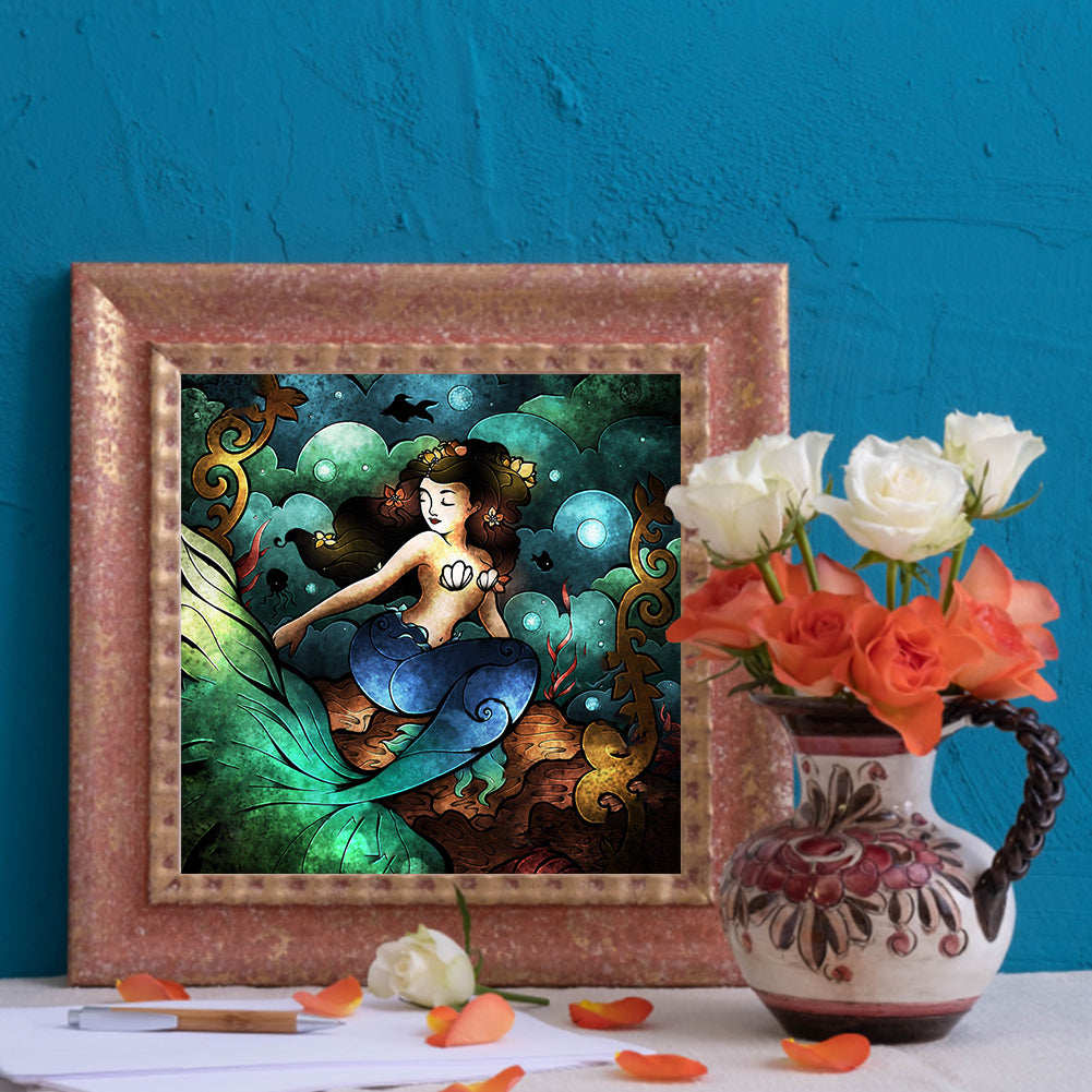 Mermaid - Full Round Drill Diamond Painting 30*30CM