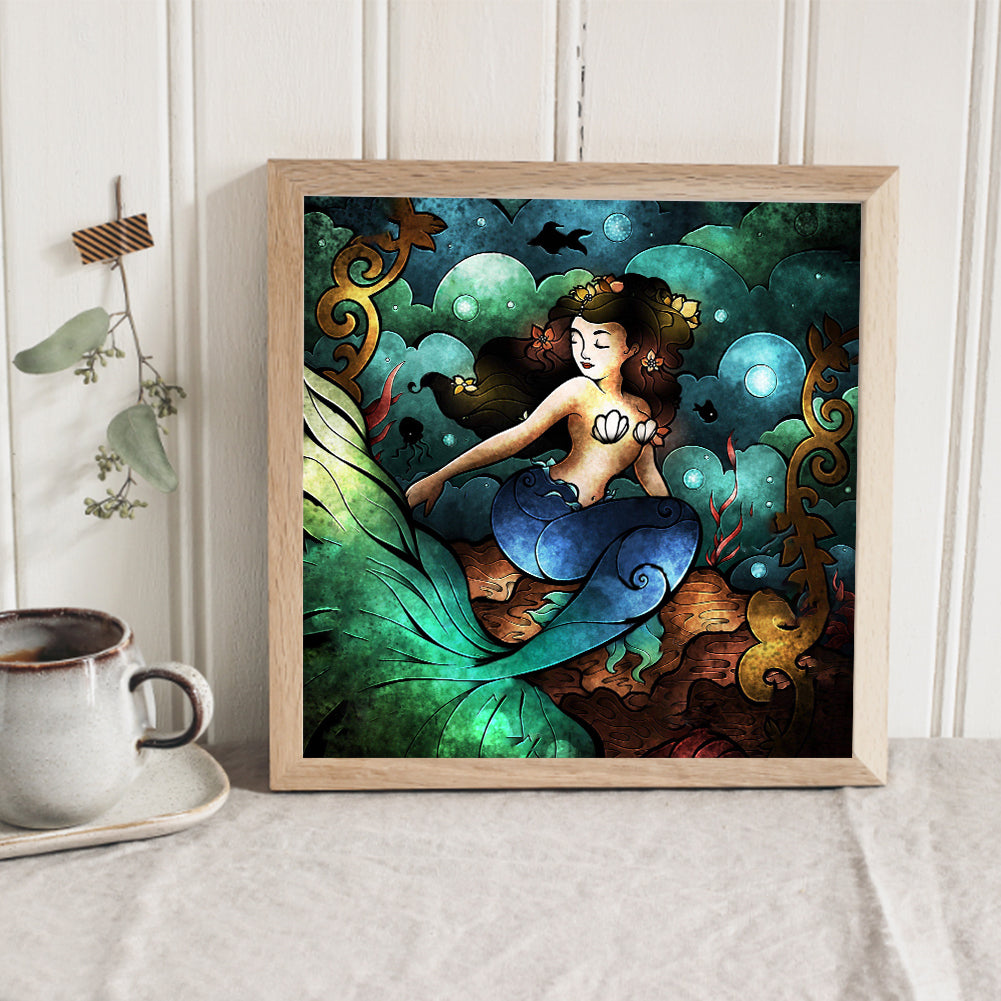 Mermaid - Full Round Drill Diamond Painting 30*30CM