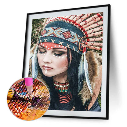 Indians - Full Round Drill Diamond Painting 50*60CM