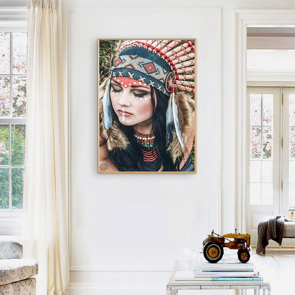 Indians - Full Round Drill Diamond Painting 50*60CM