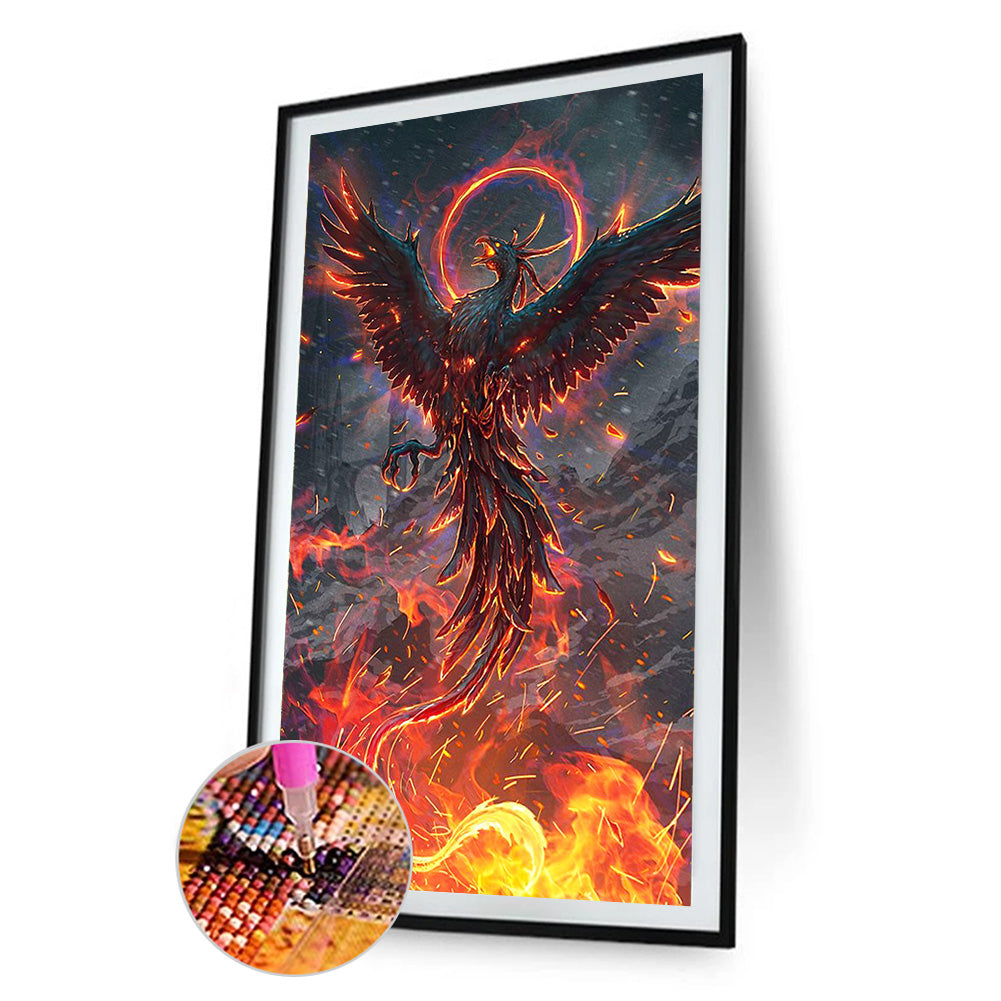 Fire Phoenix - Full Round Drill Diamond Painting 40*70CM
