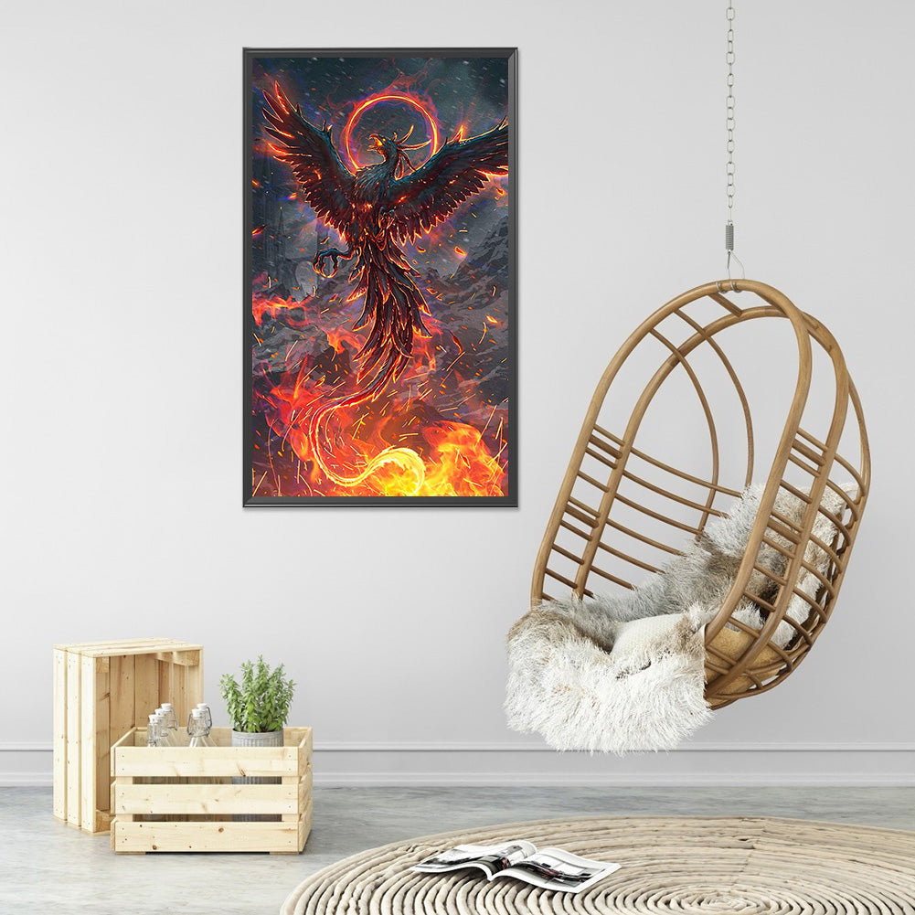 Fire Phoenix - Full Round Drill Diamond Painting 40*70CM