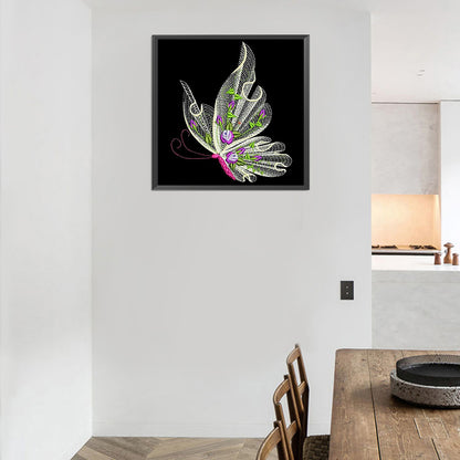 Embroidered Butterfly - Full Round Drill Diamond Painting 30*30CM