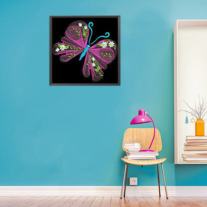 Embroidered Butterfly - Full Round Drill Diamond Painting 30*30CM