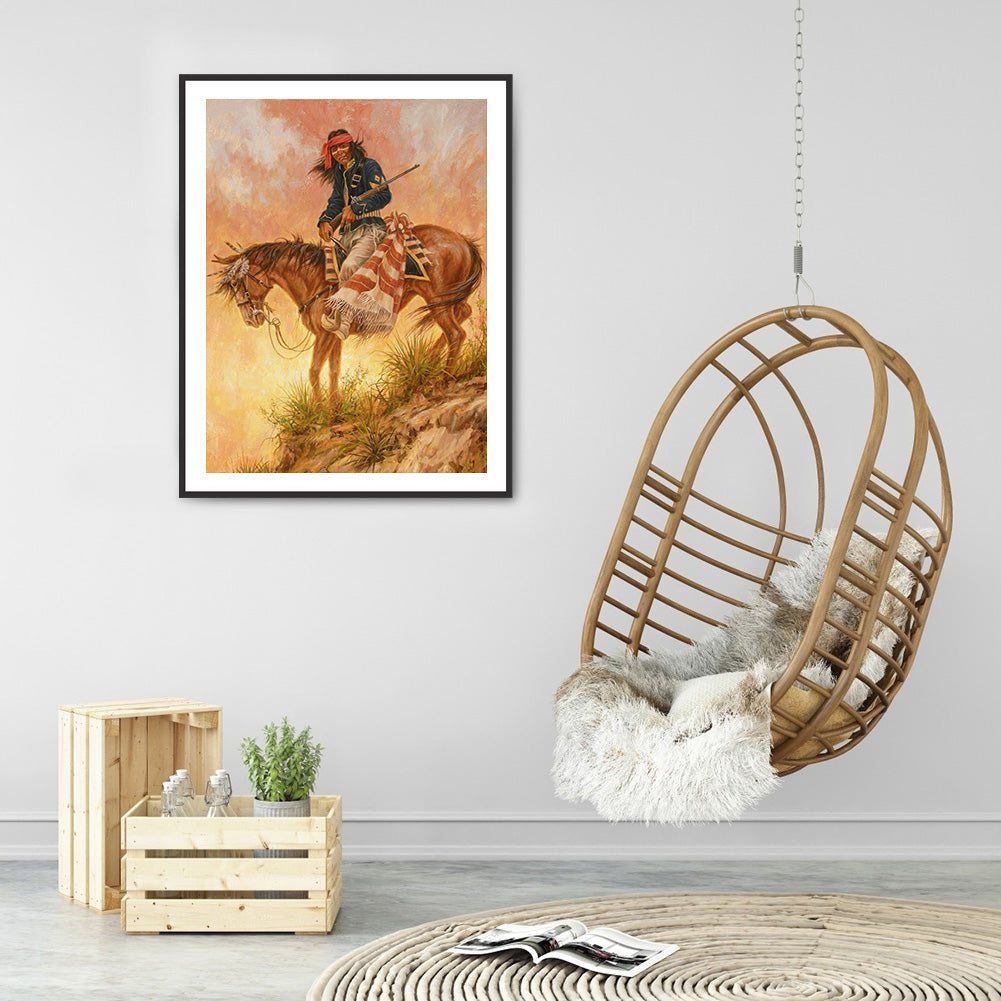 Hunter On Horseback - Full Round Drill Diamond Painting 40*50CM