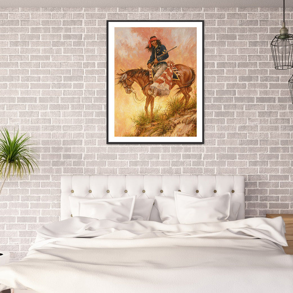 Hunter On Horseback - Full Round Drill Diamond Painting 40*50CM