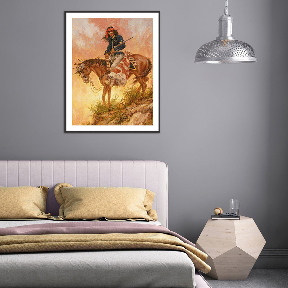 Hunter On Horseback - Full Round Drill Diamond Painting 40*50CM