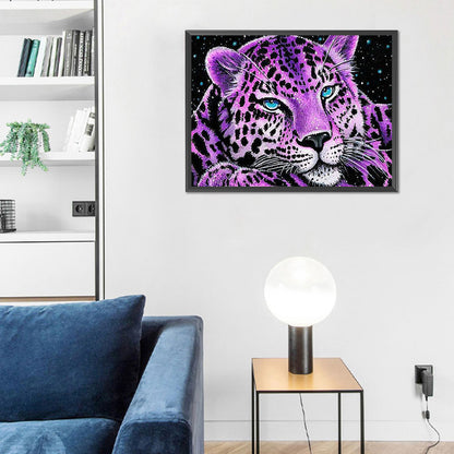 Purple Leopard - Full Round Drill Diamond Painting 40*30CM